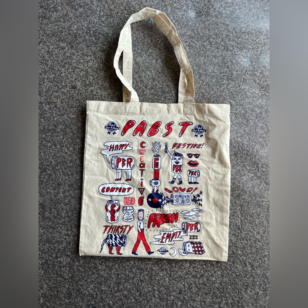 Pabst Blue Ribbon x Dave Van Patten tote bag